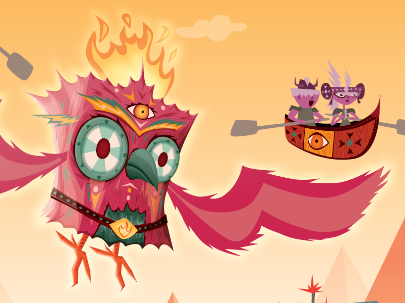 Middle III phoenix vector illustration bird fire