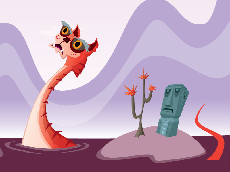 Middle IV phoenix vector illustration statue tiger monster dragon sea monster