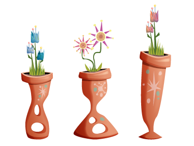 Flower Pots adobe illustrator flower pot game art illustration vector art video game