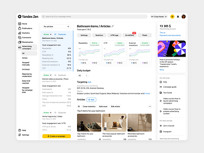 Advertising Account in Yandex Zen 🚀 advertising advertising account marketing metrics