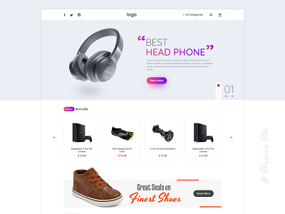 Shopping Site banner branding clean commercial design flat home homepage lettering minimal shopping shopping site type typography ui ux we design web deisgn