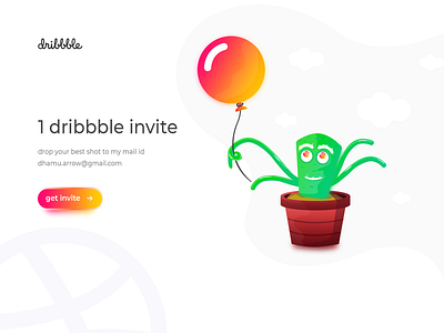 Invite dribbble invite dribbble invite giveaway givingaway illustration invite vector