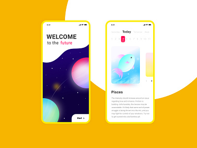 horoscope mobile app design clean concept daily ui horoscope horoscopes illustration minimal mobile app mobile app design mobile application mobile design typography ui ui design ux vector web