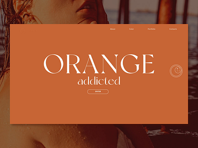 Orange web page with fashion sacral design minimal photo photography ui ux web