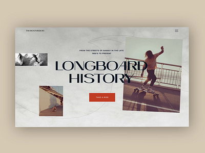 Longboard history landing concept animation web design icon illustration minimal photo photography ui ux web