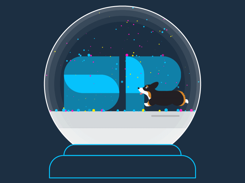 SP Snow Globe animation corgi dog holidays illustration snow winter