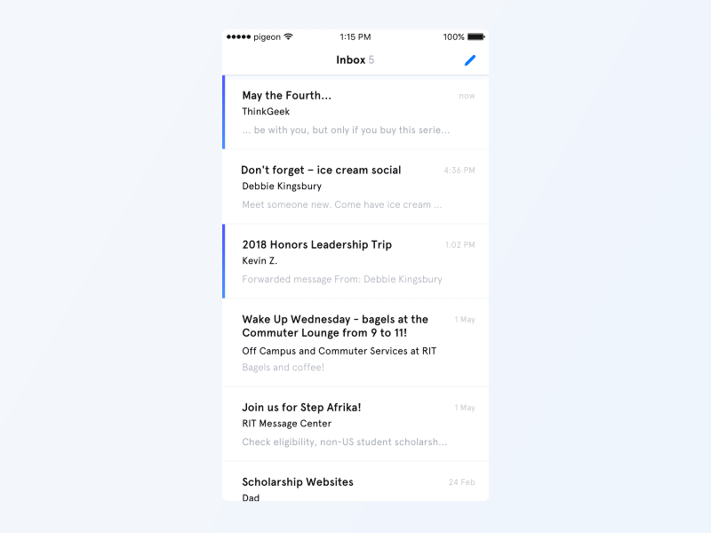 Courier – ✉️ concept email gesture interaction letter mobile send swipe thumbprint ui ux