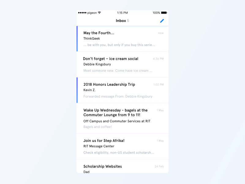 Courier – 🗑 concept email gesture interaction letter mobile send swipe thumbprint ui ux