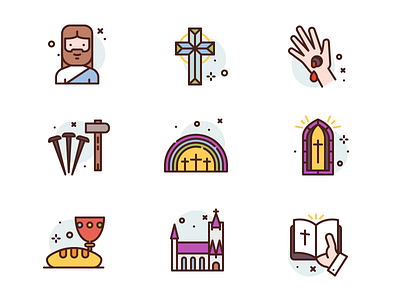 Happy Easter character christian easter icon icons illustration jesus