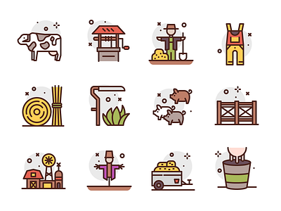 Farming Icons character farm garden icon icons illustration premium