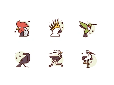 Birds Icons bird crow icons illustration parrot