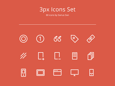 3px Icons Set 3px free freebie icons line mini outline path psd stroke vector