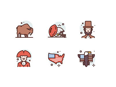 USA Icons america icons illustration premium usa