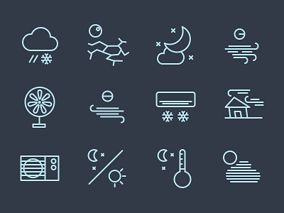 Swifticons - Weather cloud colored icon moon premium set sketch temperature weather