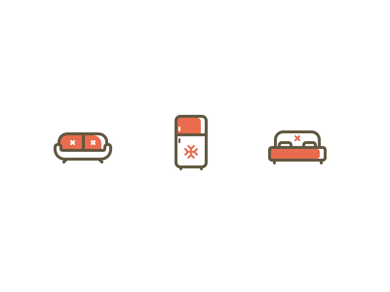 Furniture Icons furniture icons illustration colored simple outline thick stroke