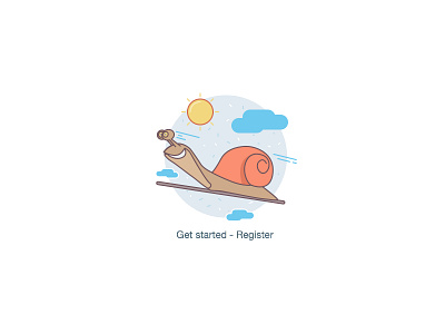 Get Started get started icon illustration register sketch snail speed start weather