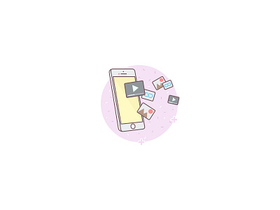 Content Icon Illustration content icon illustration insert iphone play slide ui ux