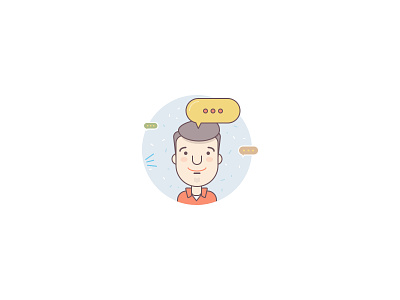 Discussions Icon avatar bubble character chat discussion icon illustration message talk