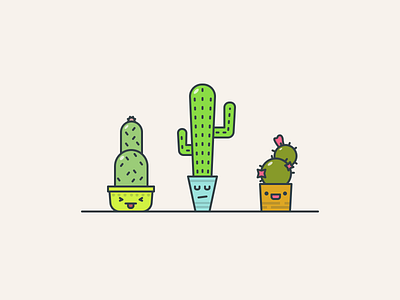 Cactus love :) cactus character color cute design drawing icon illustration small smile