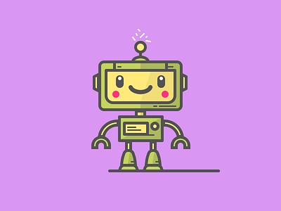 Friendly Robot colored cute friendly icon illustration robot tech