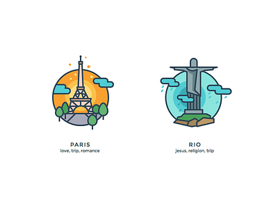 Another kind of icons 3 icons illustrations jesus love paris religion romance trip world