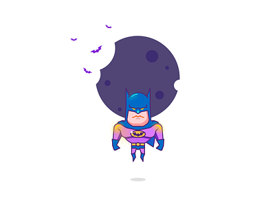 Batman is a bat character color hero icon illustration light movie superhero