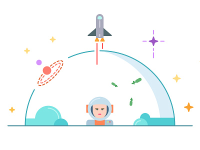 Swifticons Illu astronaut icons illustration infographic launch rocket science