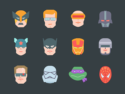 Swifticons New Style avatars characters faces heroes icons illustrations movie premium set superheroes
