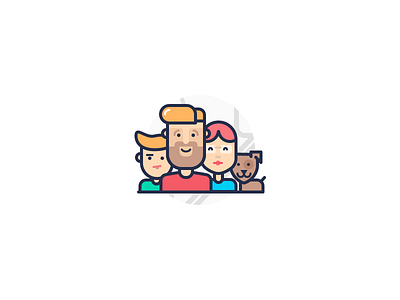 Family Illu avatar child dad dog family icon illustration kid mom team
