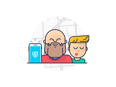 Welcome Illustration app avatar child dad family icon illustration kid notify signal team