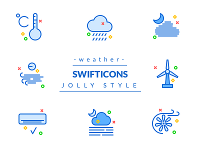 Jolly Weather blue color decor free icons monocolor outline premium swifticons