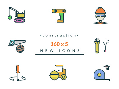 Construction buildings cars freebie icons premium swifticons tools
