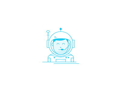 Astronaut astronaut blue icon illustration outline space thin