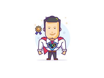 Executive Character avatar boss character chief director hire icon illustration job superhero