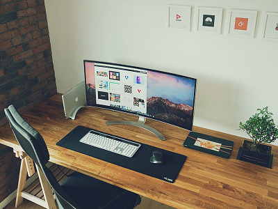 Workspace 2018 brick desk desktop home interior office room workspace