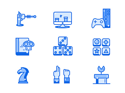 Gaming Monotone entertain fun gaming icons illustrations