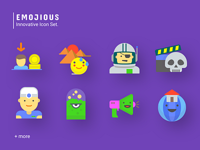 Emojious Icons 2 flat icons illustration premium set