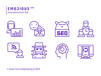 Emojious - Line Style icons marketing premium seo smile tools