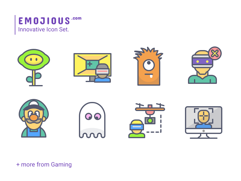 Emojious - Color Style smile character game entertain outline premium icons