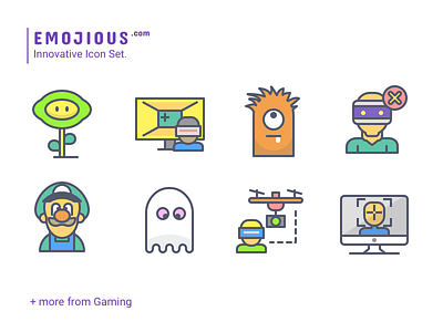 Emojious - Color Style character entertain game icons outline premium smile