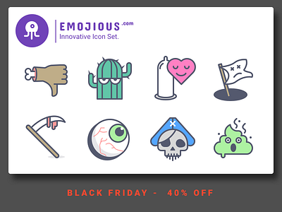 Emojious - Black Friday black friday cactus condom devil dislike freebie icon icons illustration like nasty pirate premium shit