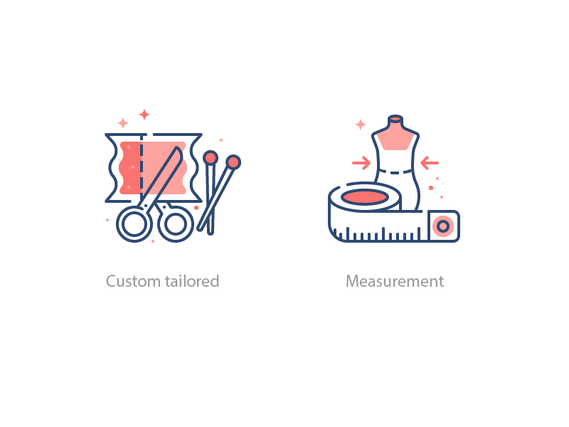 Tailor Icons Set 1 costume illustration icon scissors outfits clothes tailor measure