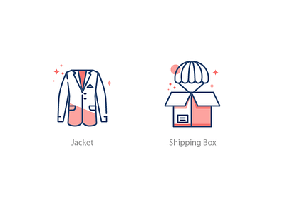 Tailor Icon Set 4 box costume delivery icons illustration jacket shipping shipping management