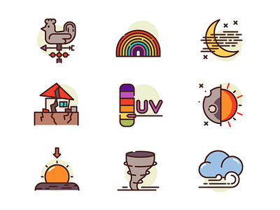 Weather Icons cloud earthquake eclipse house icons moon sunset tornado wind