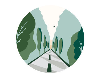 Road to holiday adobe design illustration illustrator landscape simple vector vegetal