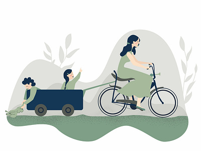 Pegas bike local romanian brand adobe character children design girl icons illustration illustrator lady objects pastel portfolio portrait vector vegetal