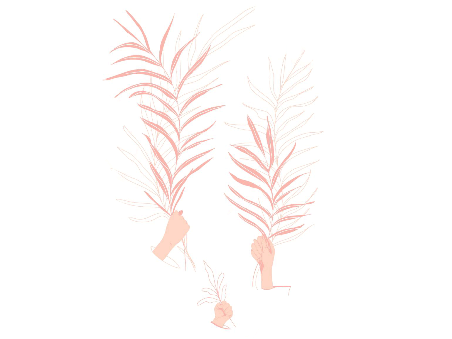 Palm Sunday adobe design illustration illustrator pastel pink vector vegetal