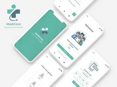 Medical App app app design branding design flat flat design illustration logn screen logo medical apps mobile app mobile application onboarding screen ui ui design ui mockups ux vector