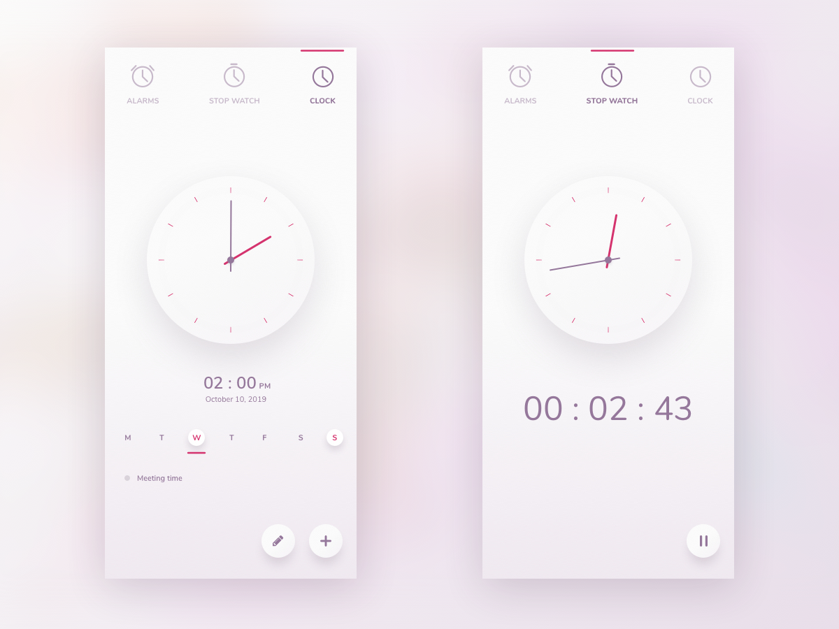 Clock app design by Saqib Munir on Dribbble