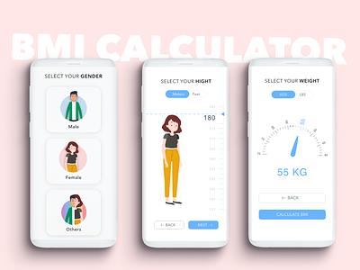 BMI calculator app daily ui 004 daily ui oo4 dailylogochallenge dailyui ui ux